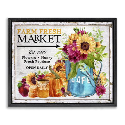  «Fall Farm Market», art mural encadré sur toile flottante par Creatif Belle