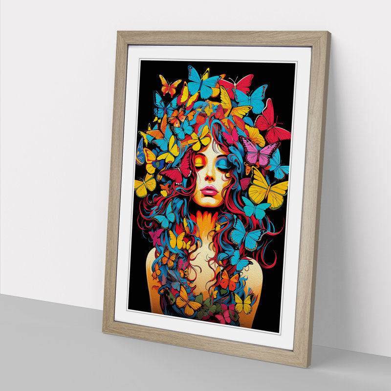 Butterfly Pop - Framed Print, Oak Framed, 46cm H x 34cm W x 2cm D