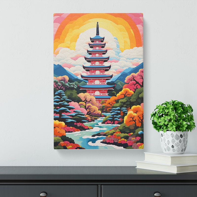 Pagoda Colour Field No.3 - Wrapped Canvas, 60cm H x 40cm W x 3cm D