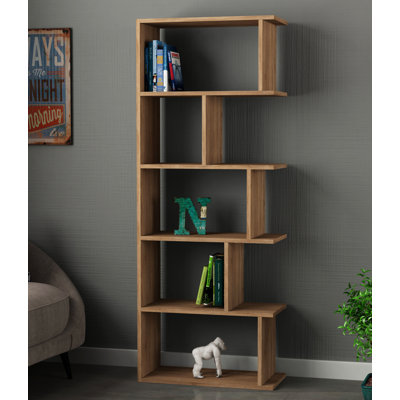 Tapi Modern Asymmetrical 5-Tier Bookcase