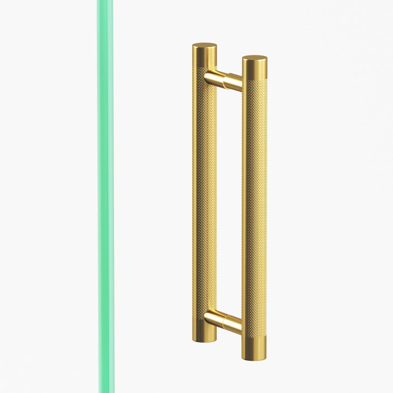 Poignée ronde avec poignées droites, 6", Satin brass