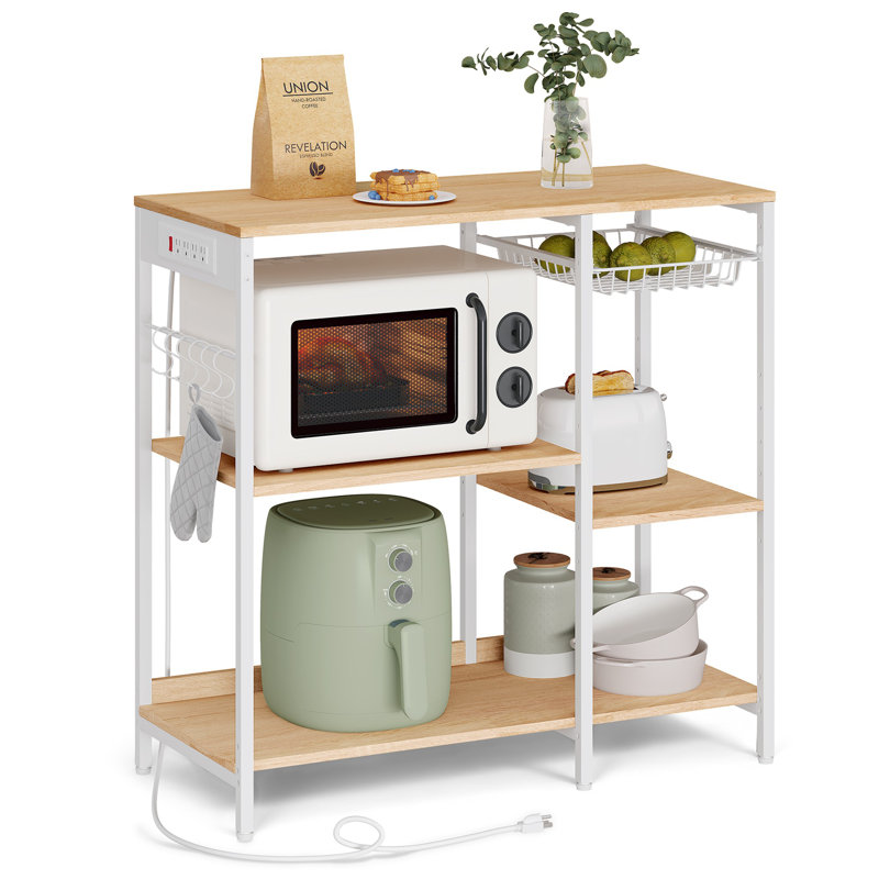 Faden 35.4 " W Kitchen Island, Oak/Beige