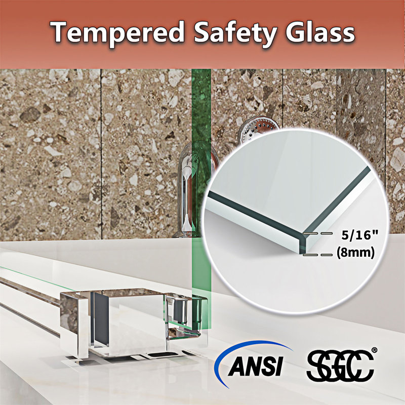 Semi-Frameless Sliding Bathtub Door, Chrome