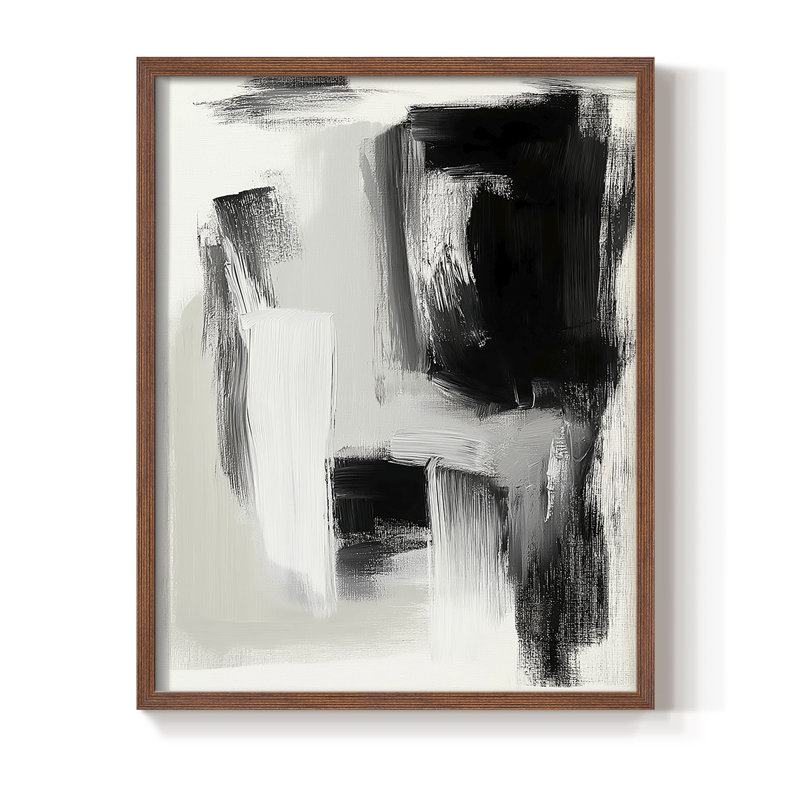 Reproduction encadrée ABSTRACT Series DCCLxx - Bois massif, H 15 po x l 12 po, Noyer