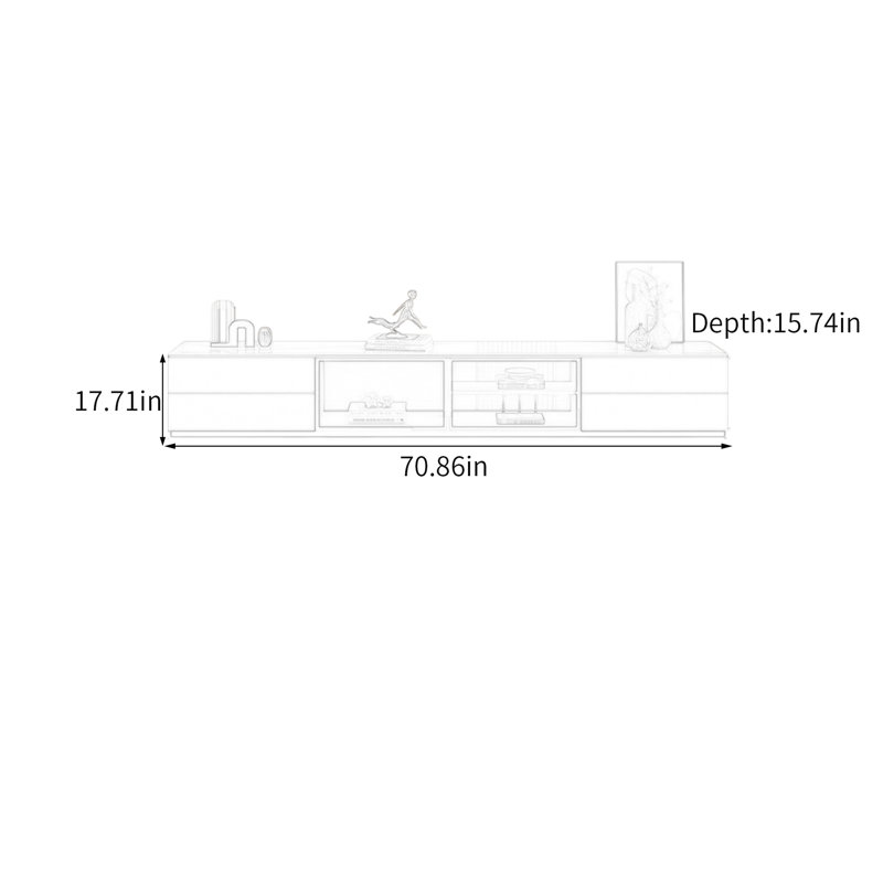 Gellert, 17.71" H x 70.86" L x 15.74" W, White
