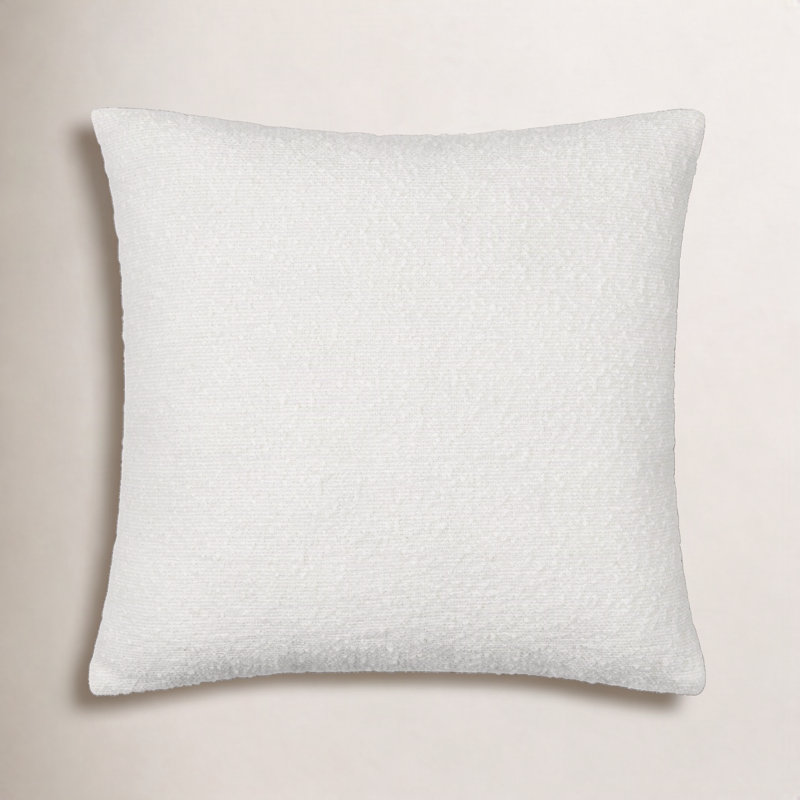 Coussin décoratif Amalfi Boucle, 20 po x 20 po, Blanc, Polyester/ Bourre en polyester