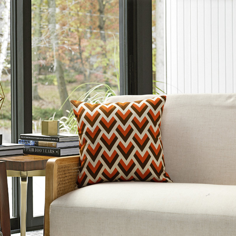 Housse et insert de coussin décoratif Los Angeles, Orangé, Mélange de duvet
