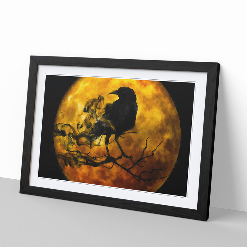 Raven Bird Vol.3 - Framed Print, 48cm H x 65cm W x 2cm D, Black Framed