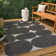 Oliver Modern Geometric Organic Shapes Black/Cream Indoor/Outdoor Rug