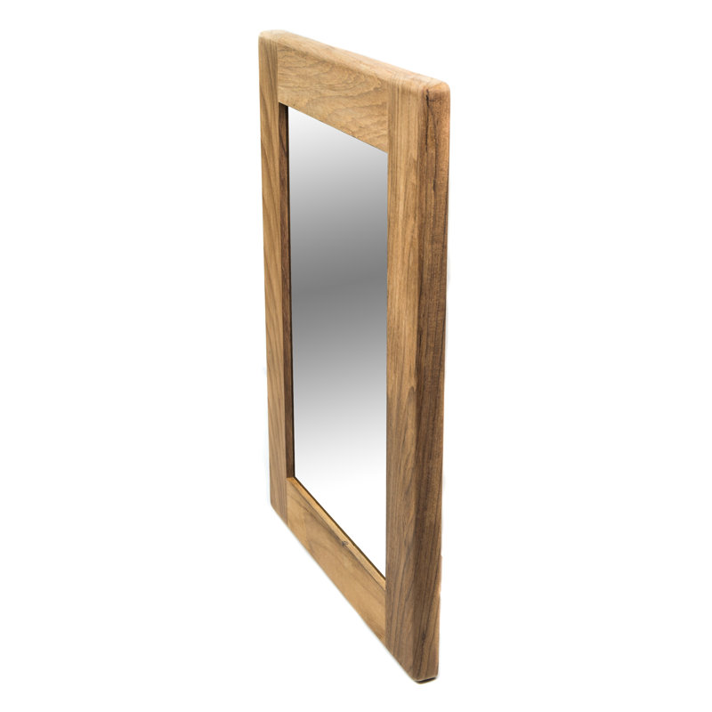 Miroir mural rectangulaire en teck