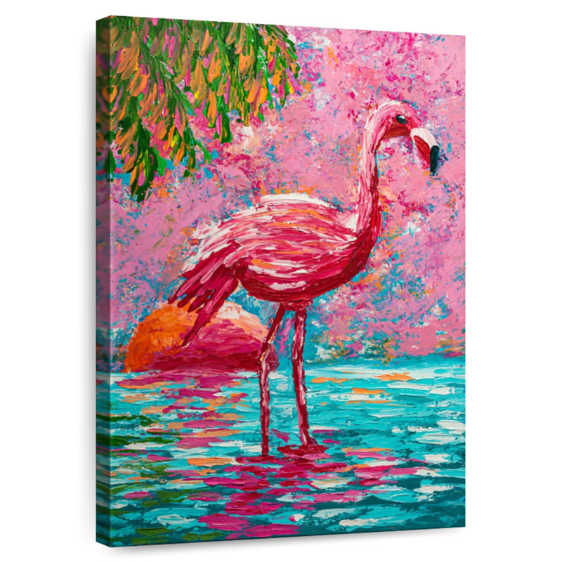 Brampt Abstract Flamingo, 45" H x 30" W