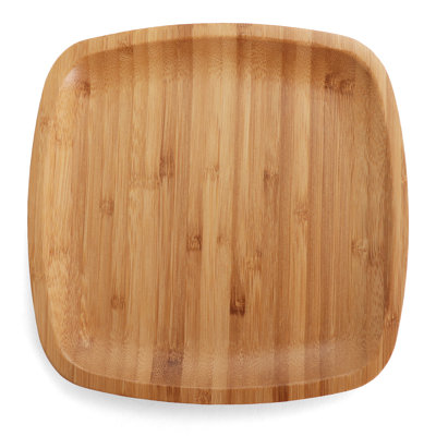 Assiette plate réutilisable en bambou