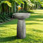 Baignoire autoportante pour oiseaux avec piédestal en béton gris, 24,4 po de hauteur