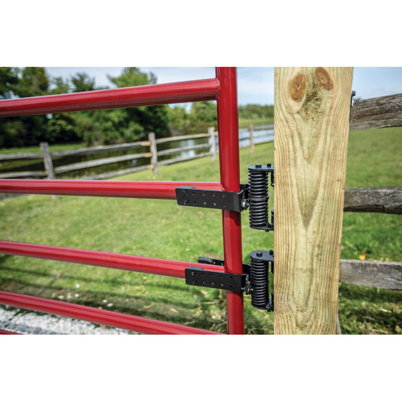 Black Powder-Coated Steel Self-Closing Gate Device