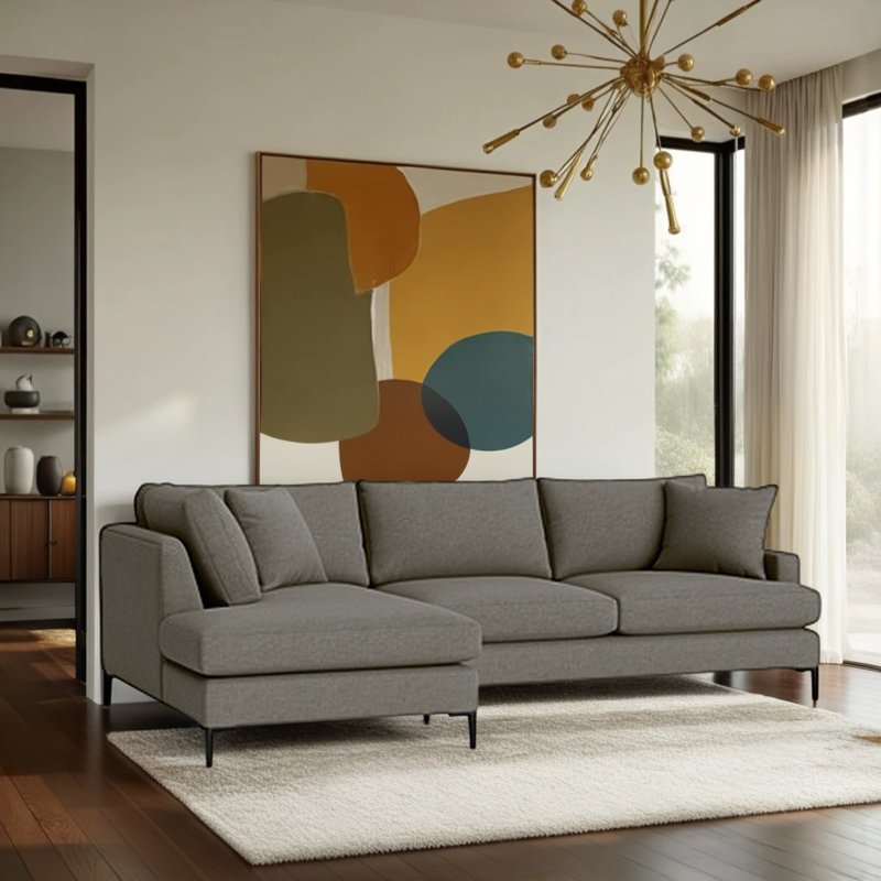 Upholstered L-Shaped Sectional, Entice Mist, Left Hand Facing
