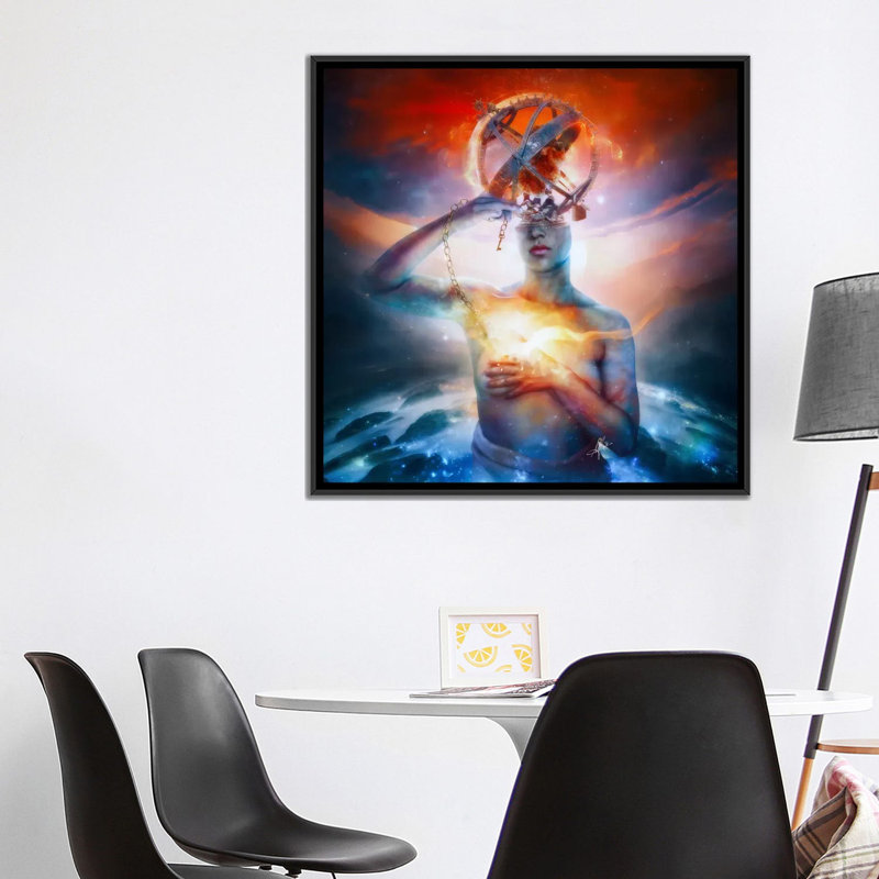 « invisible », reproduction d’impression sur toile, H 18 po x l 18 po x P 1,5 po, Toile avec cadre noir, Pas de tapis