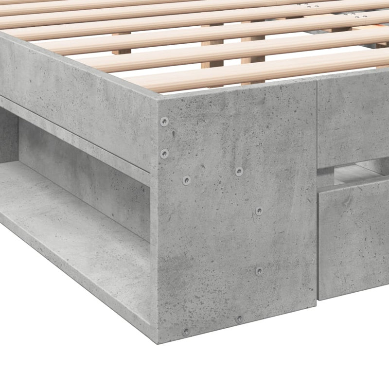 Obyrne Bed, 140 x 200cm, Concrete Grey