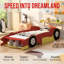 AVELOR AVELOR Lit plateforme simple voiture de course pour enfants avec roues et barrières de sécurité - Cadre de lit pour enfant amusant, facile à assembler-127325269-127325270