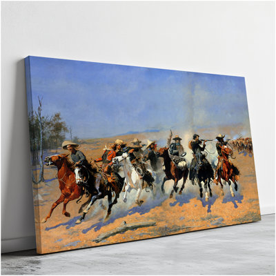 «A Dash for the Timber» par Frederic Remington, impression sur toile, estampe numérique, art mural pour la décoration intérieure