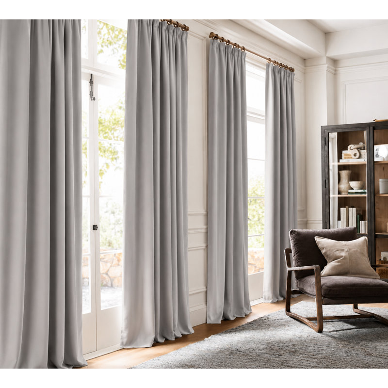 Panneau de rideau simple semi-diaphane avec passe-tringle adalyn Belbin, 54 po x 96 po