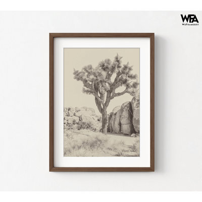 Reproduction encadrée de Joshua Tree, impressions de photographie de cactus, art mural nature sépia, décoration murale désert, cadres de désert, art mural arbre de Joshua