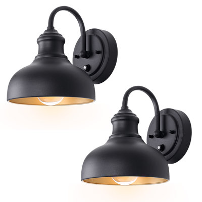 Lumières de grange d'extérieur avec capteur photoélectrique, petit luminaire extérieur à col-de-cygne pour maison de campagne