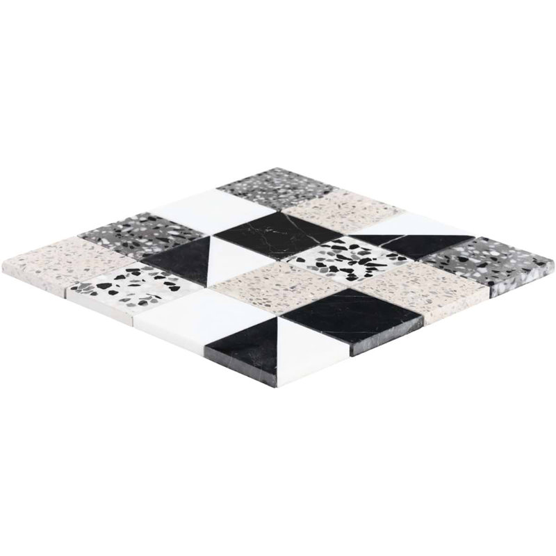 Elizabeth Sutton Artem Mosaic Tile, Pica Black;White
