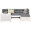 5 Piece Garden Sofa Set White Solid Wood Pine