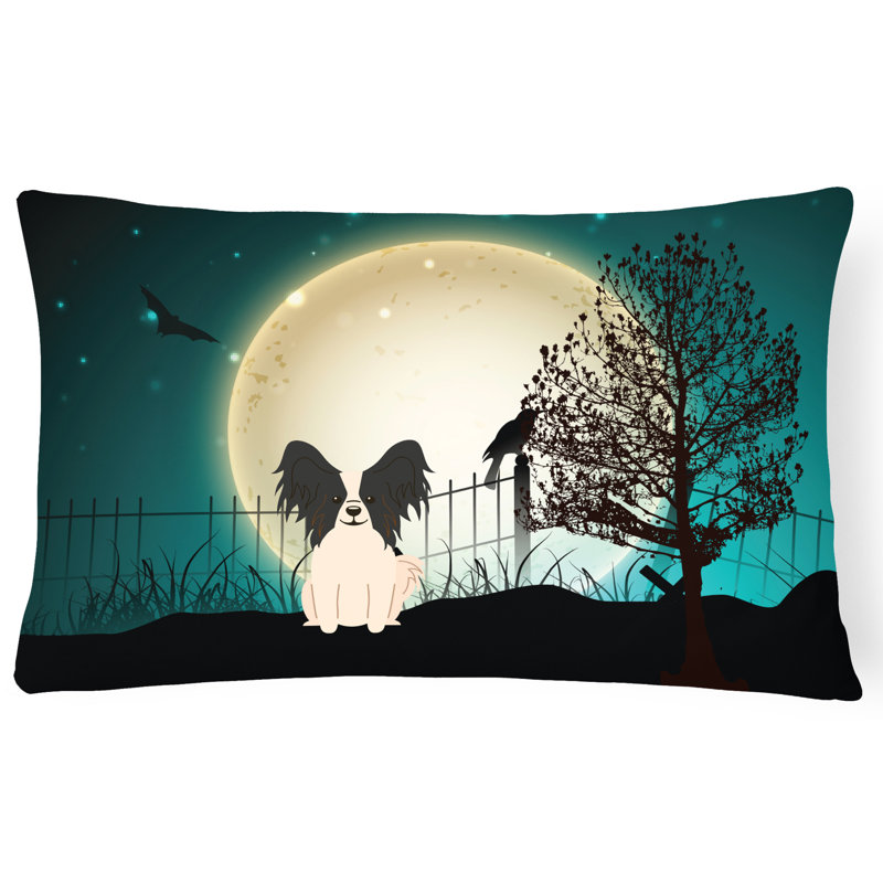 Coussin lombaire intérieur / extérieur Halloween, Noir / blanc