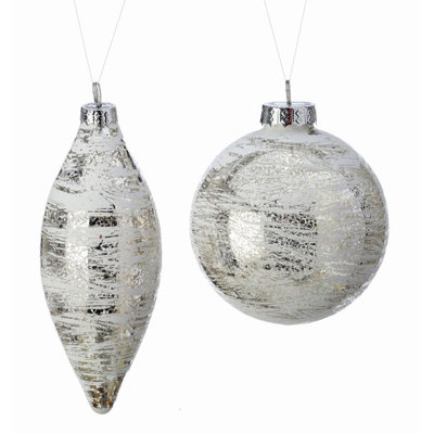 4-6" Glass Whitewash Mercury Ball and Kinset 