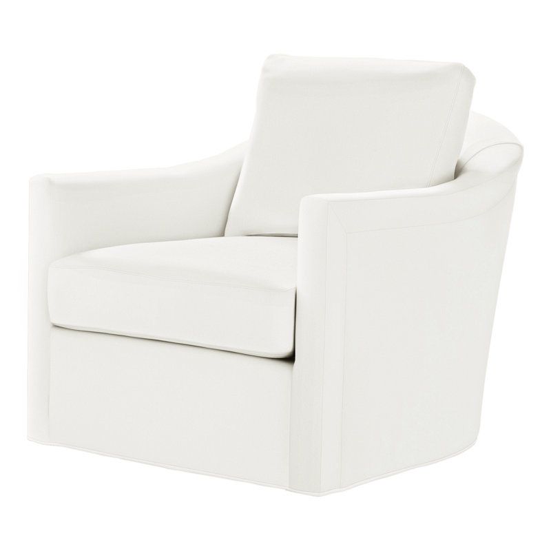 Catalina Swivel Armchair, Perigold Improve White, Dune