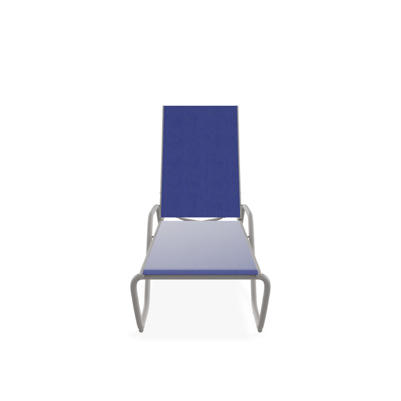 Chaise longue inclinable Gardenella, Gris chaleureux texturé, Atlantis bleu royal Sunbrella®