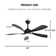 52" 5 - Blade Modern Ceiling Fan With Led Lights And Remote Control