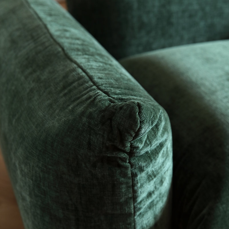 Cath 4-Seat Chenille Fabric Upholstered Sectional Sofa With 2 Ottoman, Green Chenille