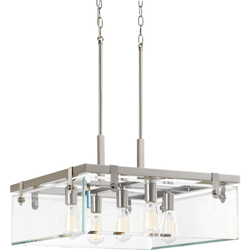 Bridgewood 5 - Light Kitchen Island Pendant, Brushed Nickel