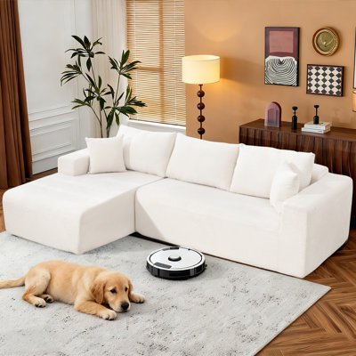 Cottle 108" Cloud Couch Sectional, Modular Sectional Sofa with L-Shaped Chaise, Deep Seat Sectional Modular Couch for Living Room, No Assembly Required