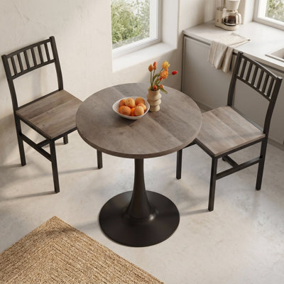 Ensemble de table de salle à manger 3 pièces, petite table de cuisine de style industriel et chaises pour 2