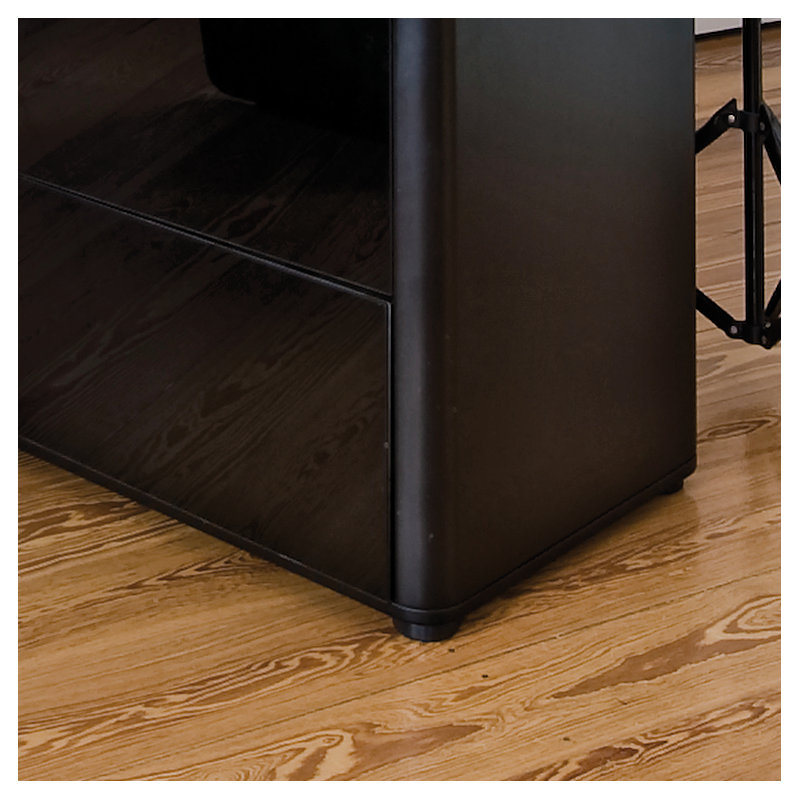 Altus L-Shaped Glass Top, Black/Matte Black