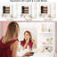 Meuble-lavabo 61 po avec miroir et lumières, meuble-lavabo blanc avec 8 tiroirs de rangement larges et 2 tablettes à niveaux, 3 modes d'éclairage avec luminosité réglable pour la chambre à coucher-641636648