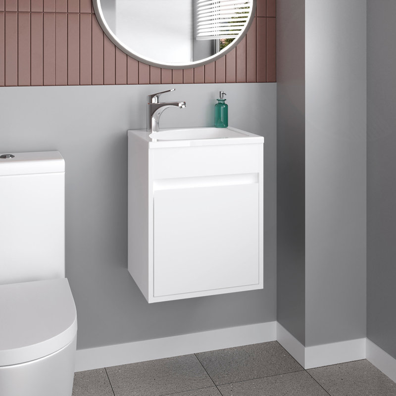 Meuble-lavabo flottant large Furman, Blanc