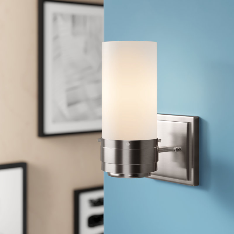 Manhattan Wrought Iron Armed Sconce, Brushed Nickel