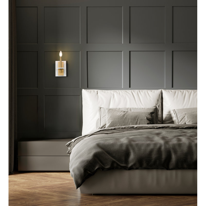Applique murale moderne Burdine, Doré, H 9 po x l 5 po x P 5,75 po, Une lumière