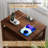 24" Large Nightstand Set of 2 with Charging Station, Solid Round Post Legs, 2 Drawers End Table with Open Shelf-118662937-118662936
