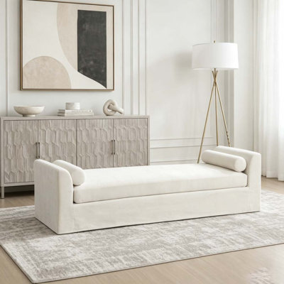 88.58" Wide Modern Bench, Bed End Bench with Armrests