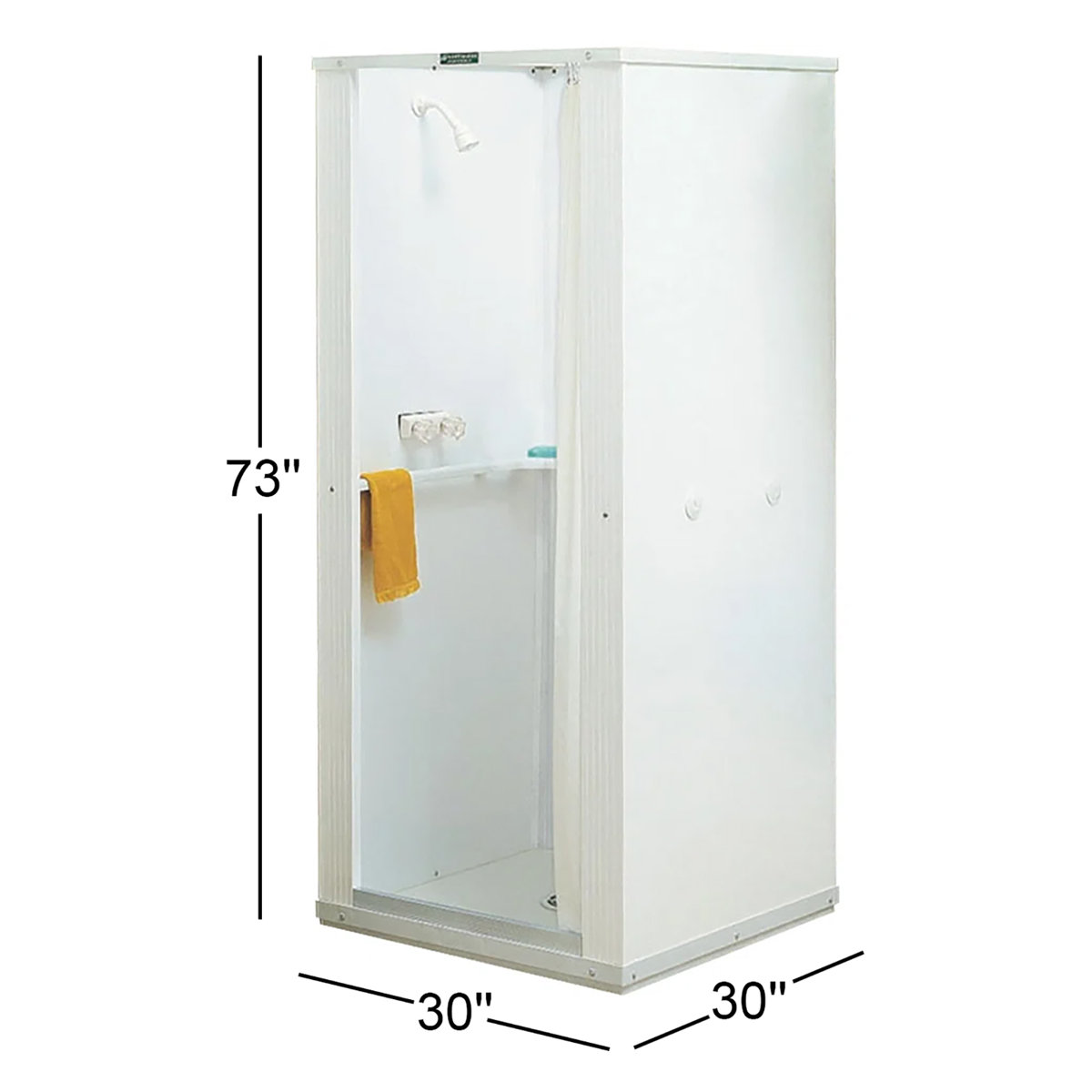 30 Inch Shower E.L. Mustee & Son Durastall 30'' x 73'' Square Sliding Shower Enclosure ...