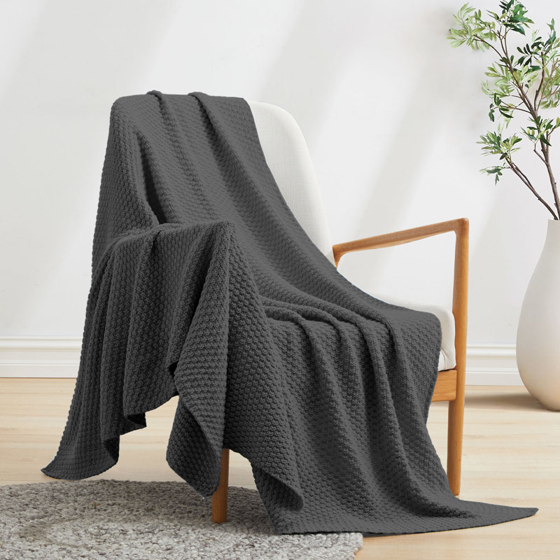  Knitted Throw Blanket, 50" W x 60" L
