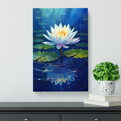 Water Lily Deco No.2 - Wrapped Canvas