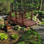 Wood Garden Bridge Garden Sign-490890398