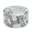 Table basse cylindrique texturée en marbre avec finition blanche classique et base cylindrique stable, ronde de 23,6 pouces