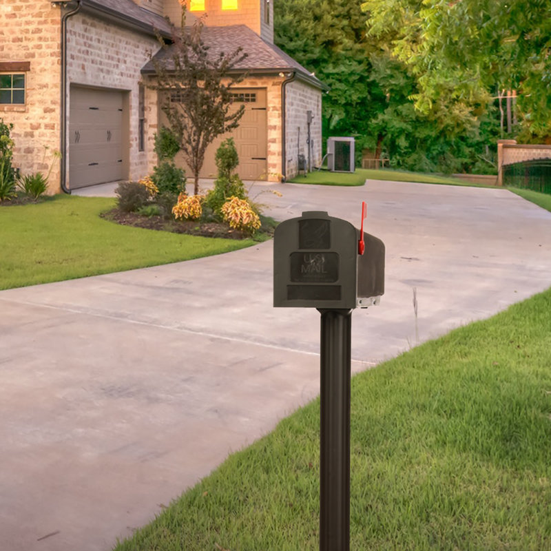 Harrison All-in-One, Medium, Plastic, Mailbox and Post Combo, Bronze